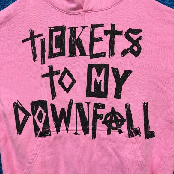 Machine Gun Kelly Tickets To My Downfall Pink Rock Oversized Hoodie Size Small - Picture 2 of 4